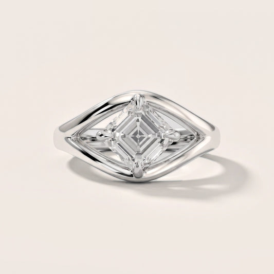 Madeleine Split Shank Asscher Diamond Engagement Ring in Platinum [studio-20261024]
