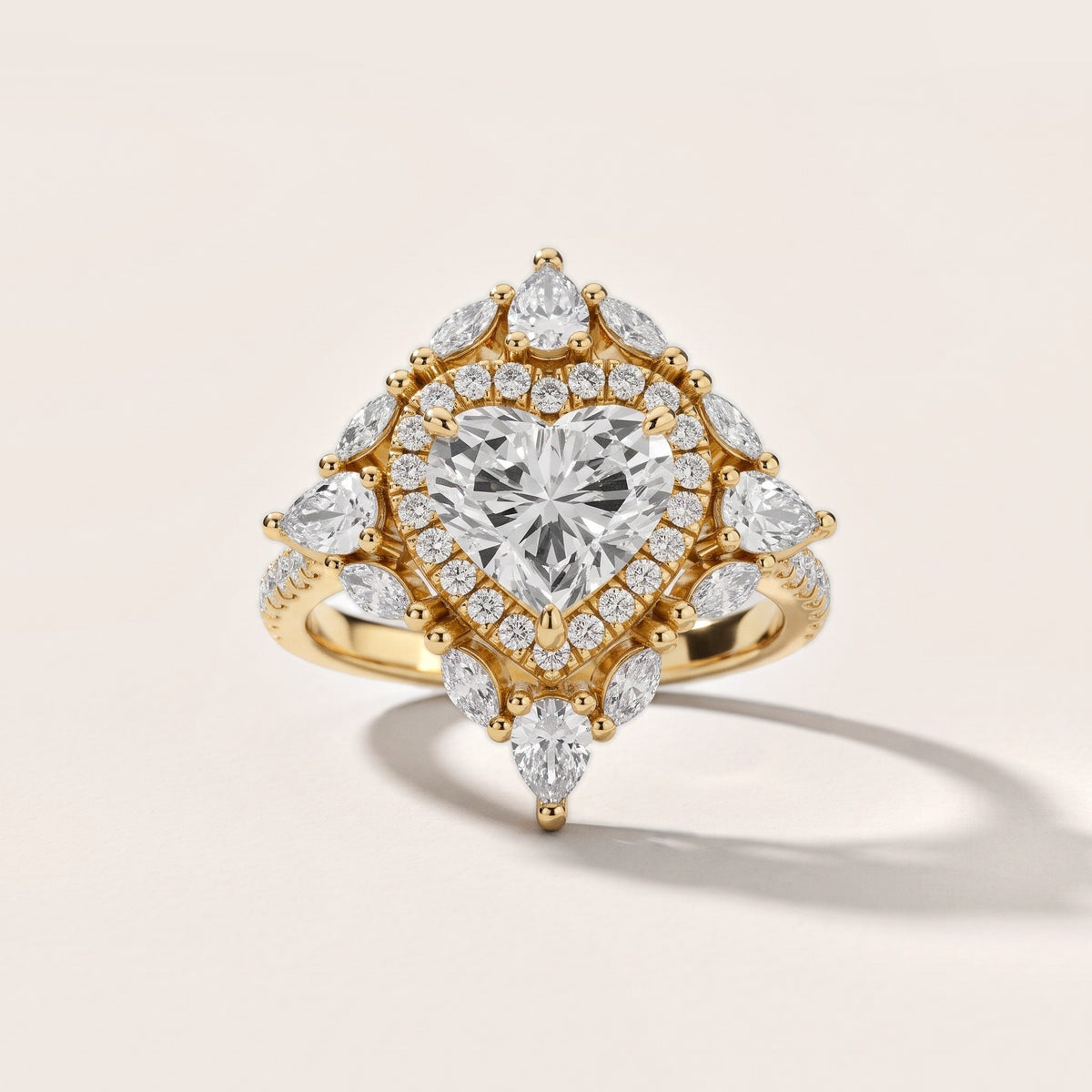 Gianna Vintage Double Halo Heart Diamond Engagement Ring in Yellow Gold - front.jpg