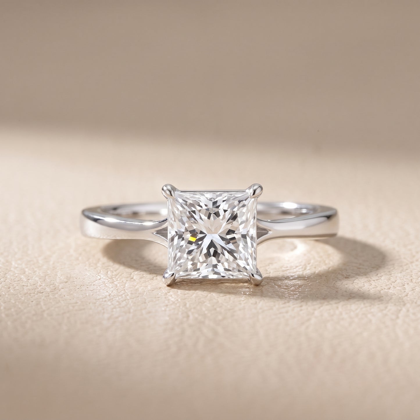 Anais Trellis Solitaire Princess Diamond Engagement Ring in Platinum - front.jpg