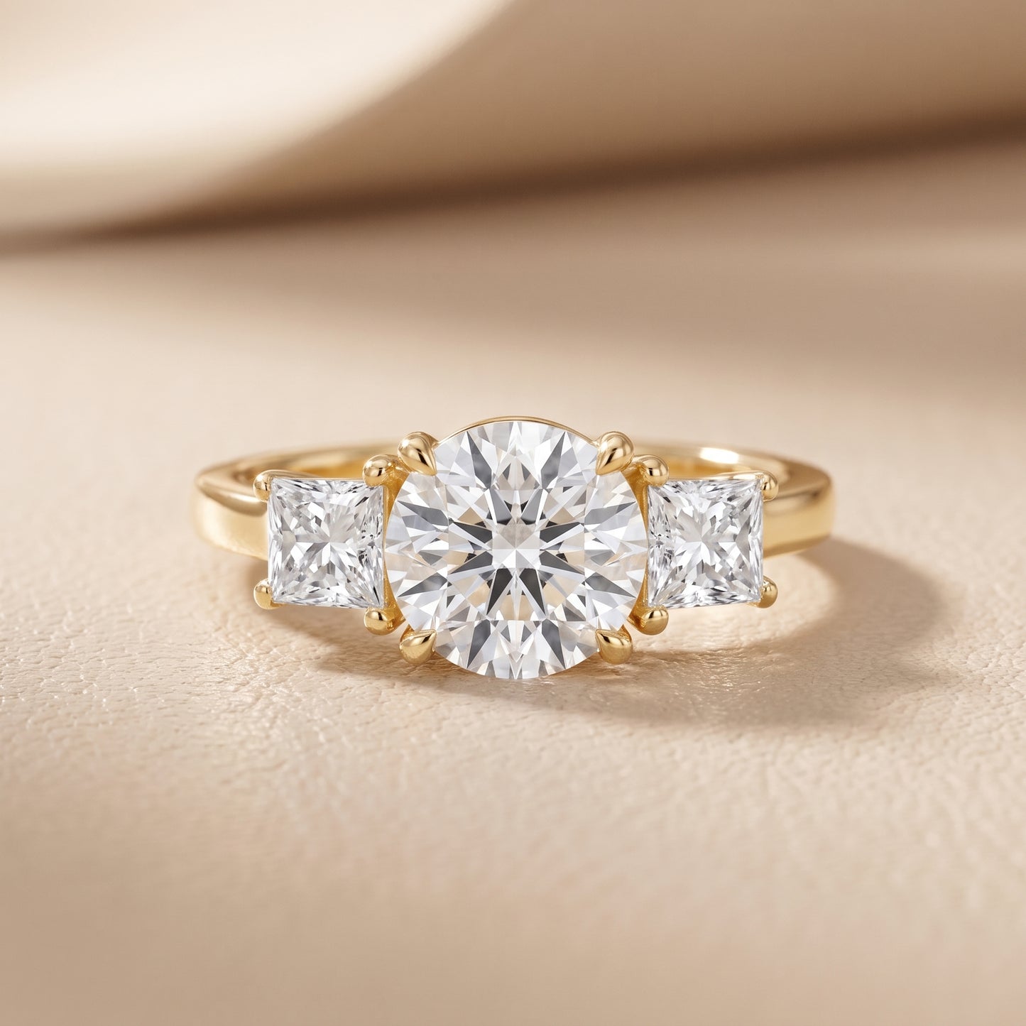 Sienna Three-Stone Round Diamond Ring in Yellow Gold - front.jpg