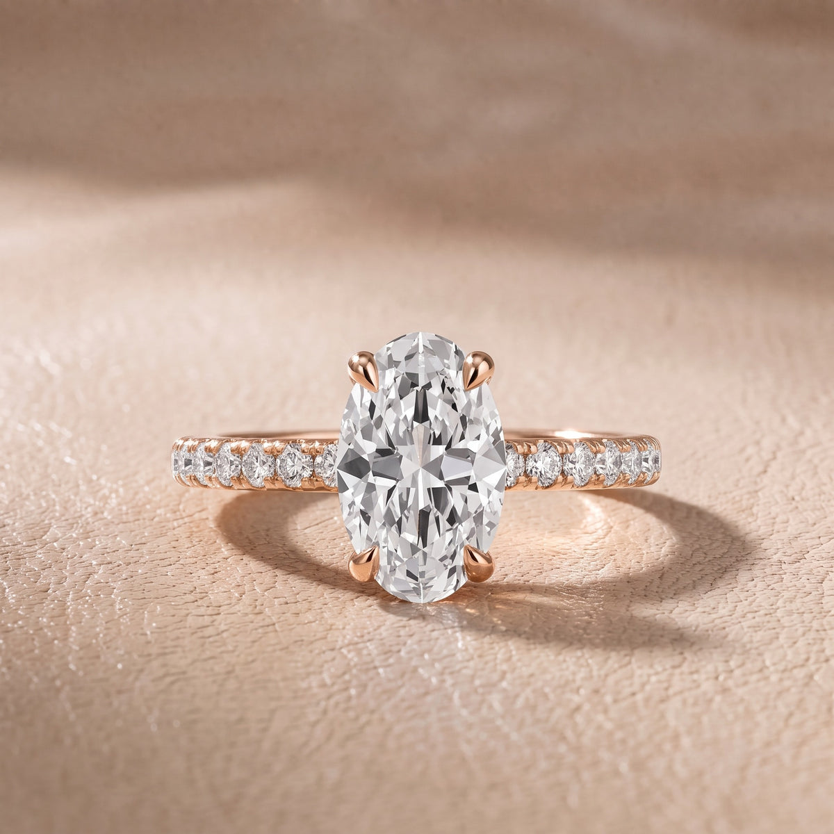 Maya Hidden Halo Pavé Oval Diamond Engagement Ring in Rose Gold - front.jpg