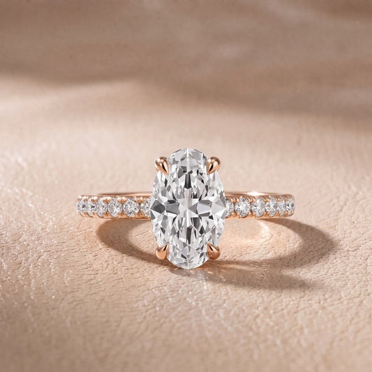 Maya Hidden Halo Pavé Oval Diamond Engagement Ring in Rose Gold - front.jpg