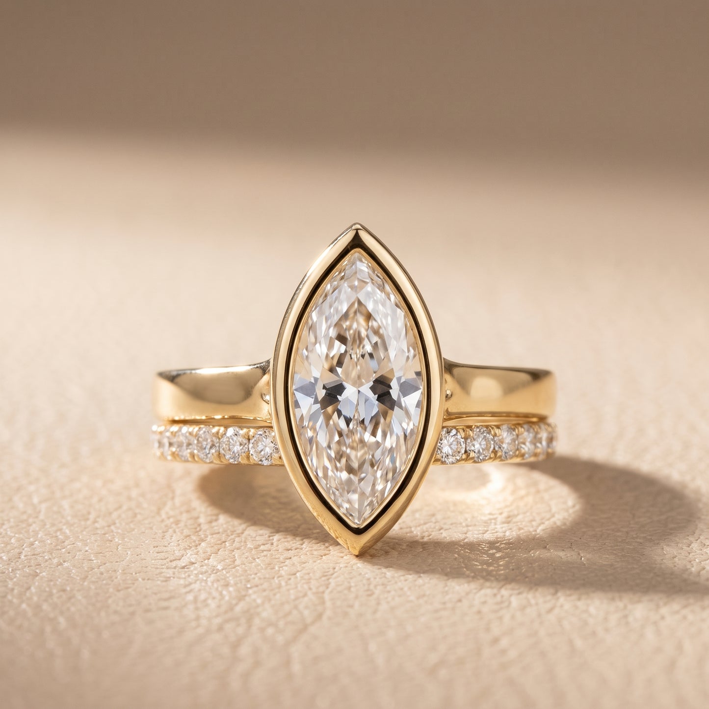 Ayla Bezel Bypass Marquise Diamond Ring in Yellow Gold - front.jpg
