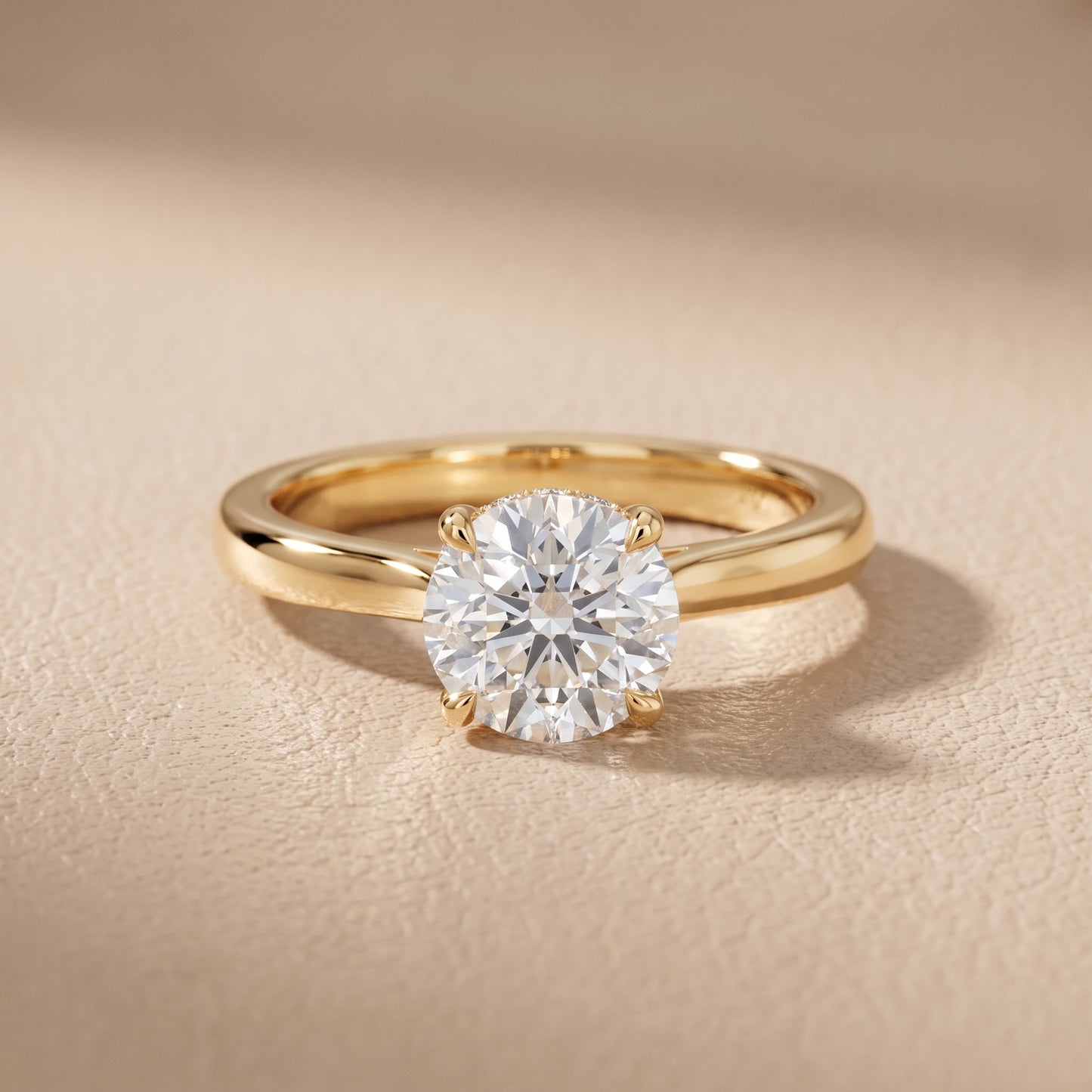 Mena Hidden Halo Round Diamond Engagement Ring in Yellow Gold - front.jpg