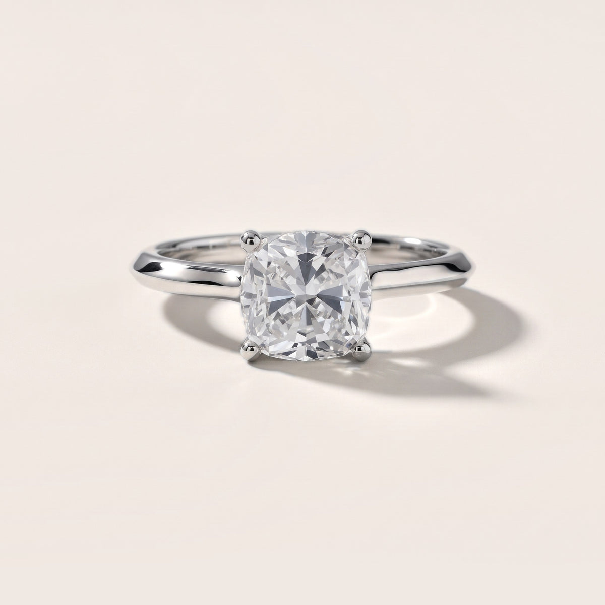 Isabel Knife Edge Cushion Diamond Engagement Ring in Silver - front.jpg