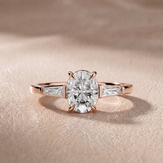 Winnie Three-Stone Oval Diamond Engagement Ring in Rose Gold - front.jpg