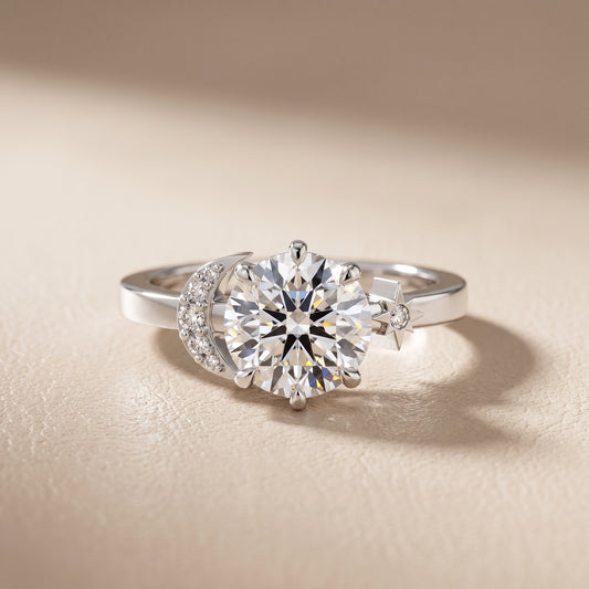 Selene Moon Solitaire Round Diamond Engagement Ring in White Gold - front.jpg