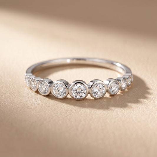 Nerea Riviera Oval & Round Diamond Wedding Band in White Gold - front.jpg