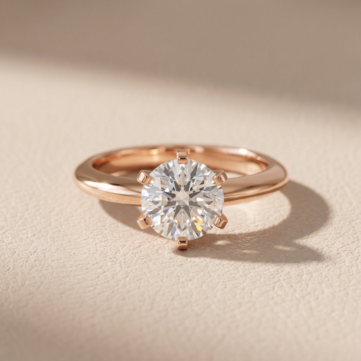 Amira Six-Prong Solitaire Round Diamond Engagement Ring in Rose Gold - front.jpg