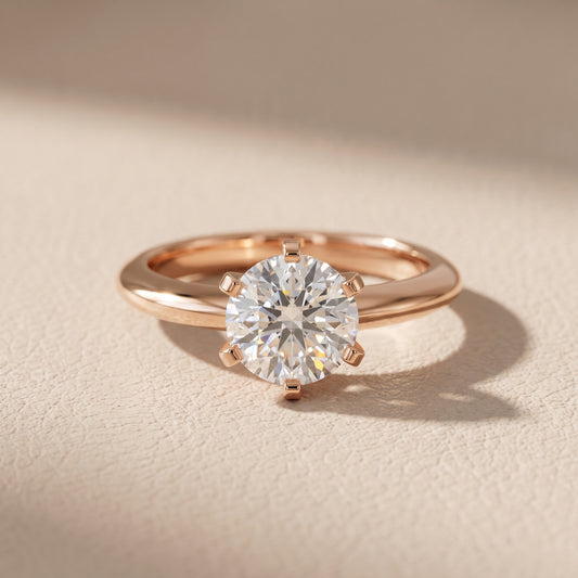 Amira Six-Prong Solitaire Round Diamond Engagement Ring in Rose Gold - front.jpg