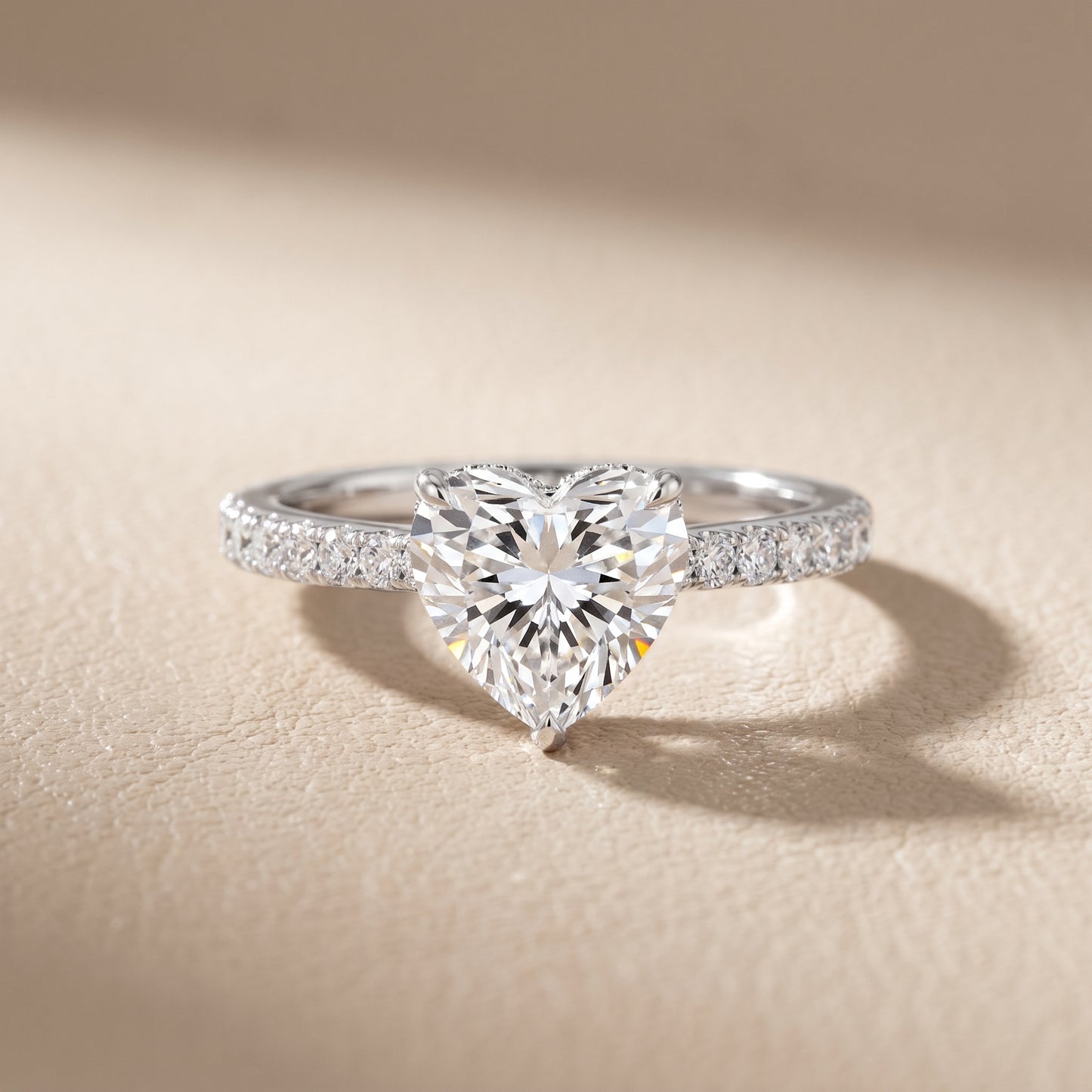 Gia Hidden Halo Pavé Heart Diamond Ring in Silver - front.jpg