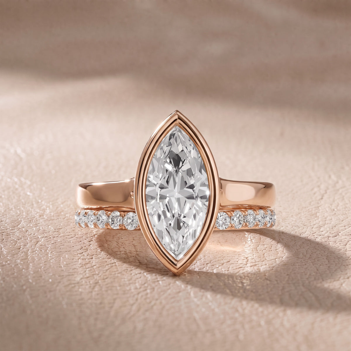 Ayla Bezel Bypass Marquise Diamond Engagement Ring in Rose Gold - front.jpg