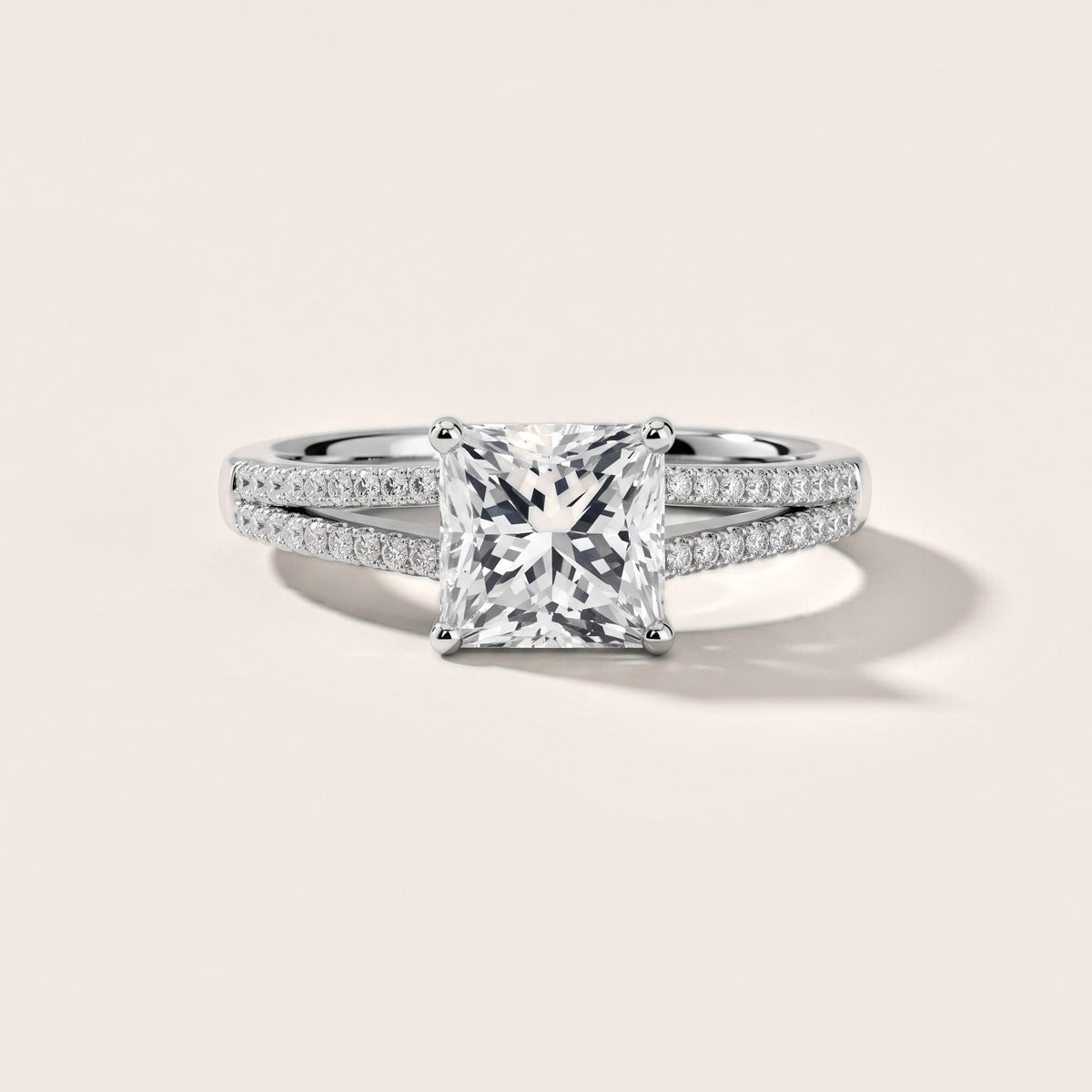 Mollie Split Shank Pavé Princess Diamond Engagement Ring in White Gold - front.jpg