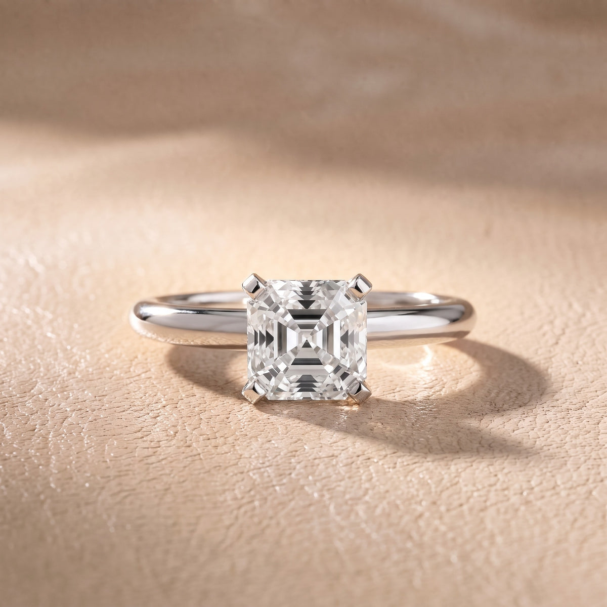 Arabella Six-Prong Solitaire Asscher Diamond Engagement Ring in Platinum - front.jpg