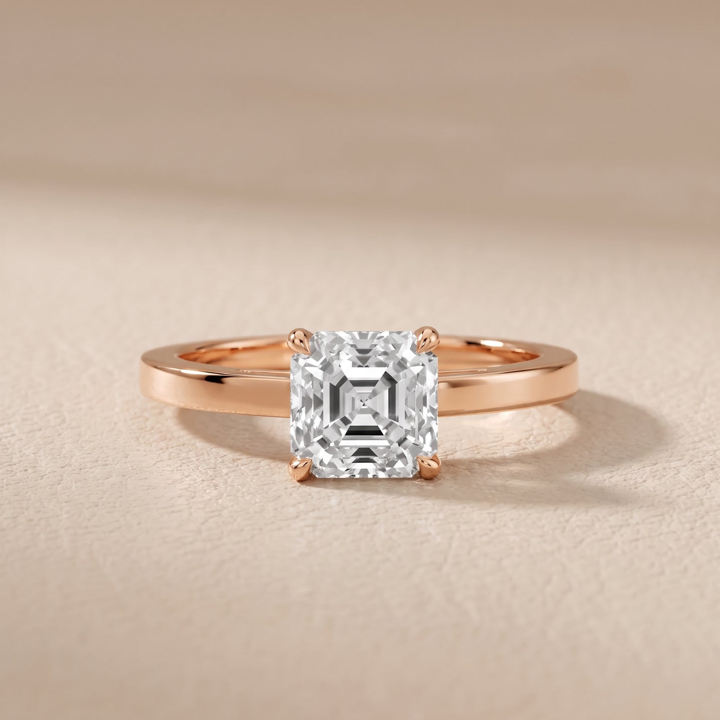 Kaia Solitaire Asscher Diamond Ring in Rose Gold - front.jpg