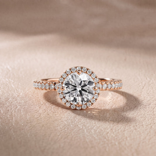 Rosemary Halo Pavé Round Diamond Engagement Ring in Rose Gold - front.jpg