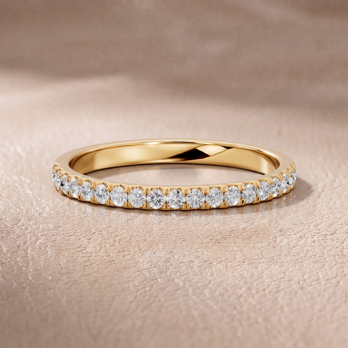 Lavinia French Pavé Round Diamond Half Eternity Band in Yellow Gold - front.jpg