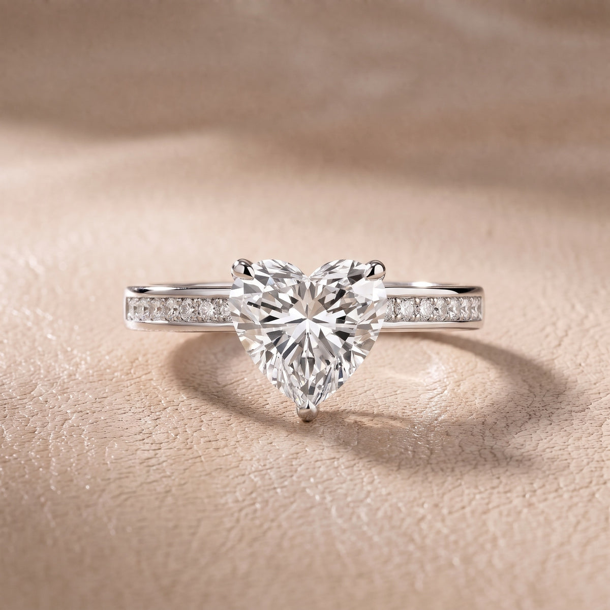 Maren Sidestone Channel Set Heart Diamond Engagement Ring in Platinum - front.jpg