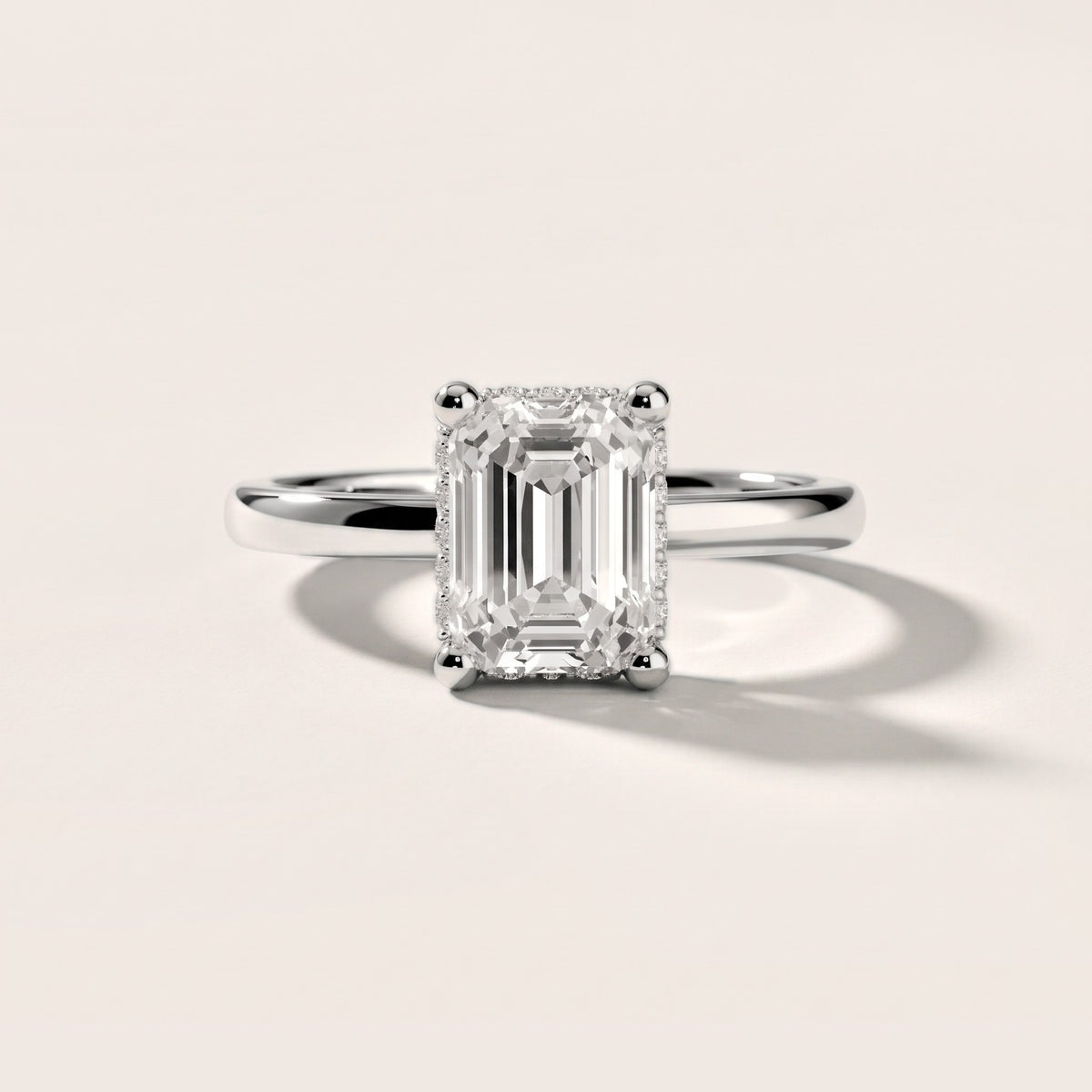 Dina Hidden Halo Emerald Diamond Engagement Ring in Platinum - front.jpg