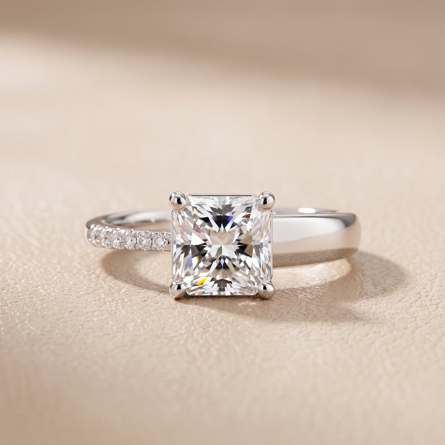 Rosie Solitaire Basket Radiant Diamond Engagement Ring in Platinum - front.jpg
