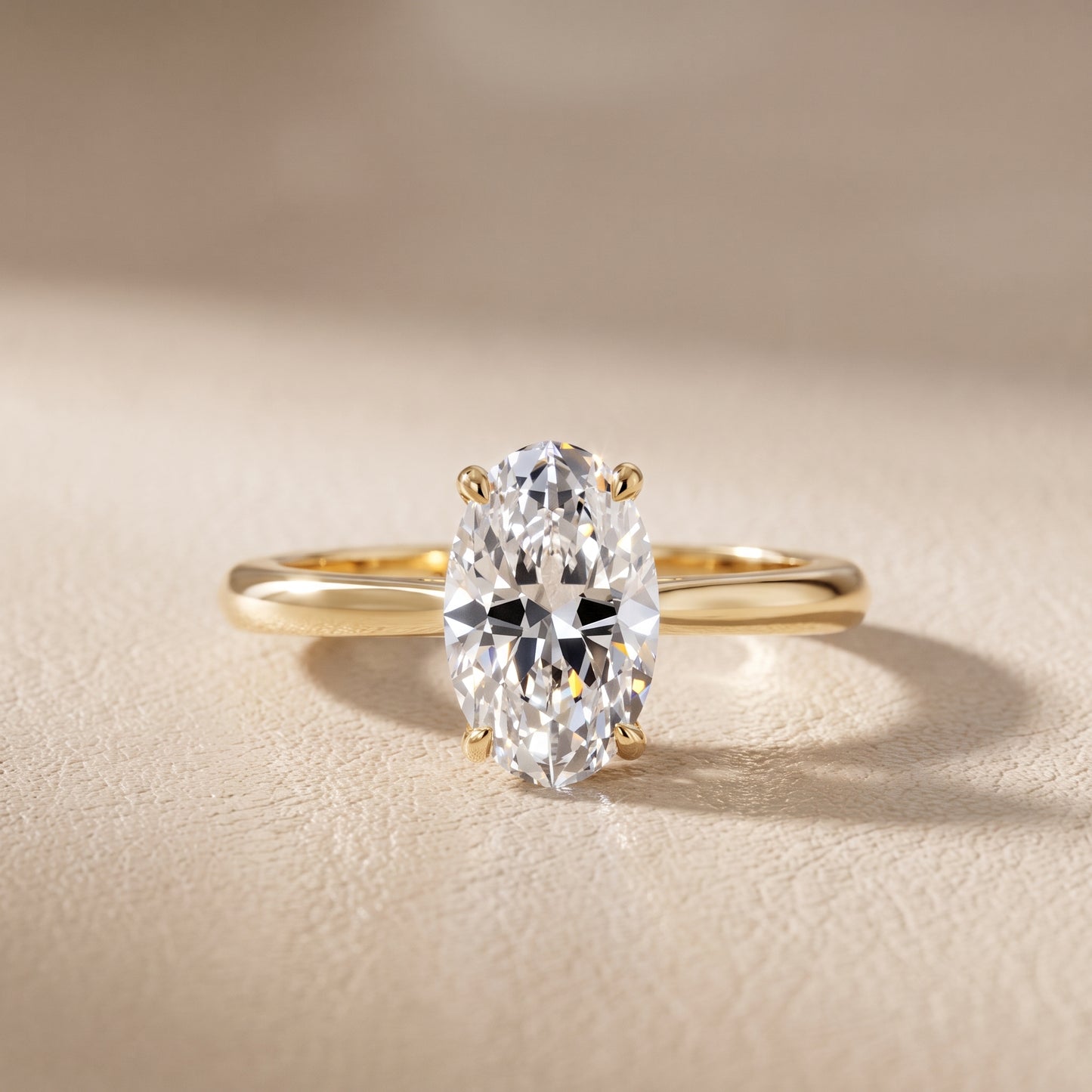 Kalia Knife Edge Solitaire Oval Diamond Engagement Ring in Yellow Gold - front.jpg