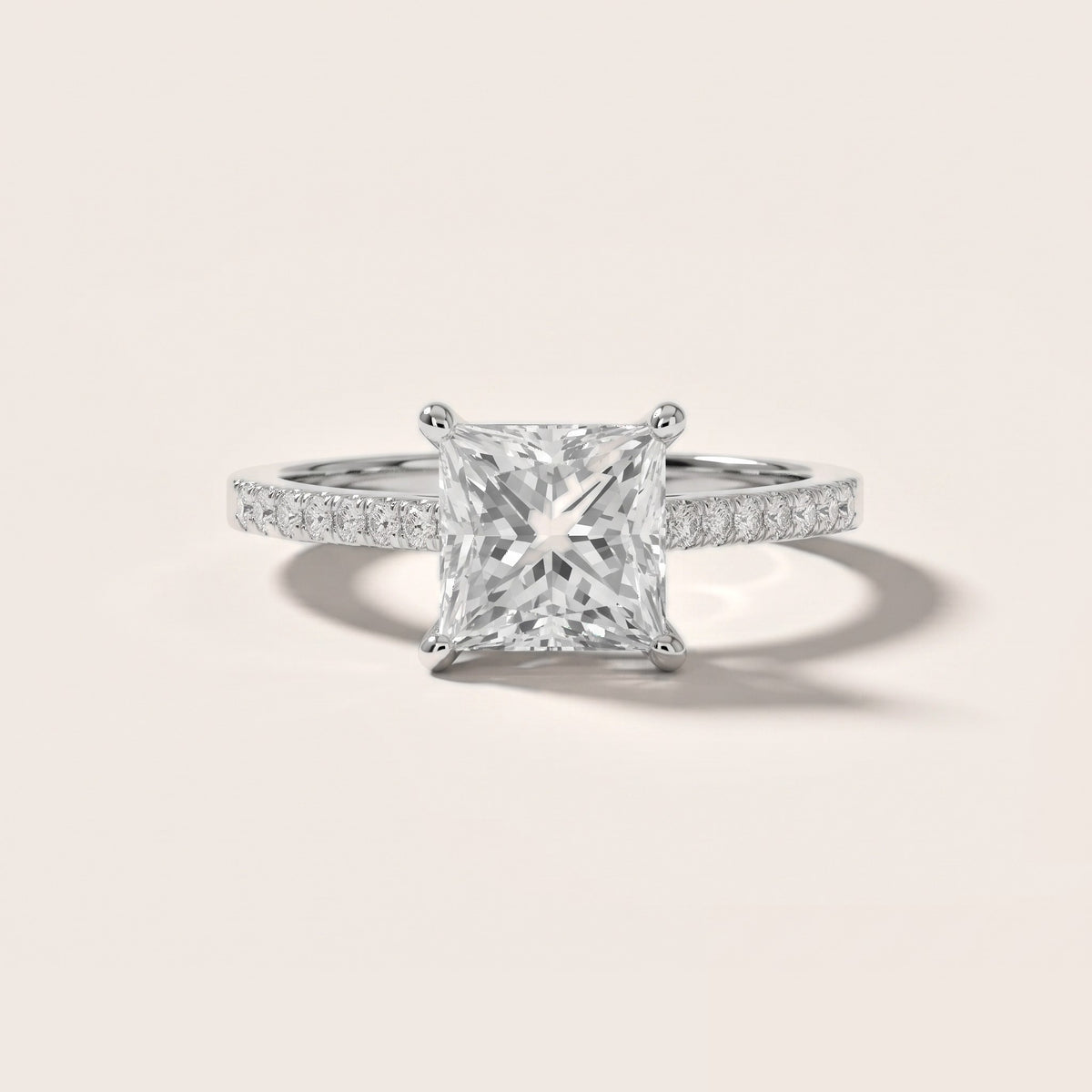 Meg Pavé Princess Diamond Engagement Ring in White Gold - front.jpg