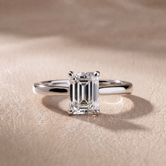 Mena Hidden Halo Emerald Diamond Engagement Ring in White Gold - front.jpg