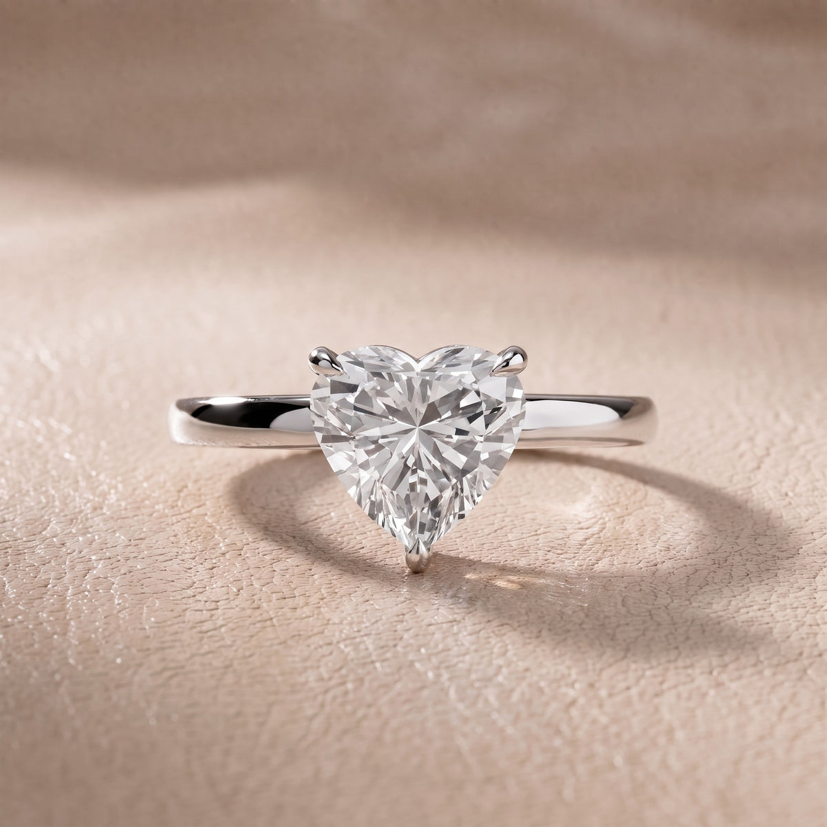 Nadia Petite Solitaire Heart Diamond Engagement Ring in Platinum - front.jpg