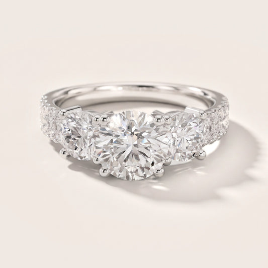 Celeste Three-Stone Round Diamond Engagement Ring in White Gold [studio-20261024]