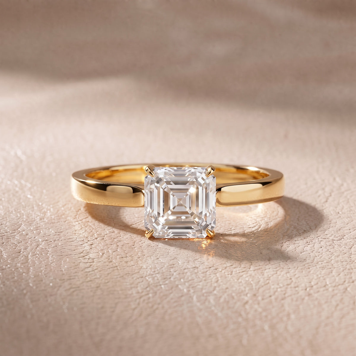 Isabella Bloom Solitaire Asscher Diamond Engagement Ring in Yellow Gold - front.jpg