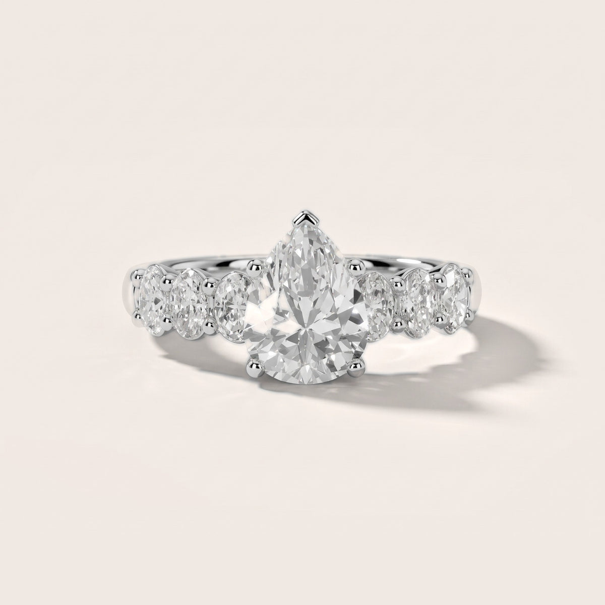 Kiera Graduated Seven-Stone Pear Diamond Engagement Ring in White Gold - front.jpg