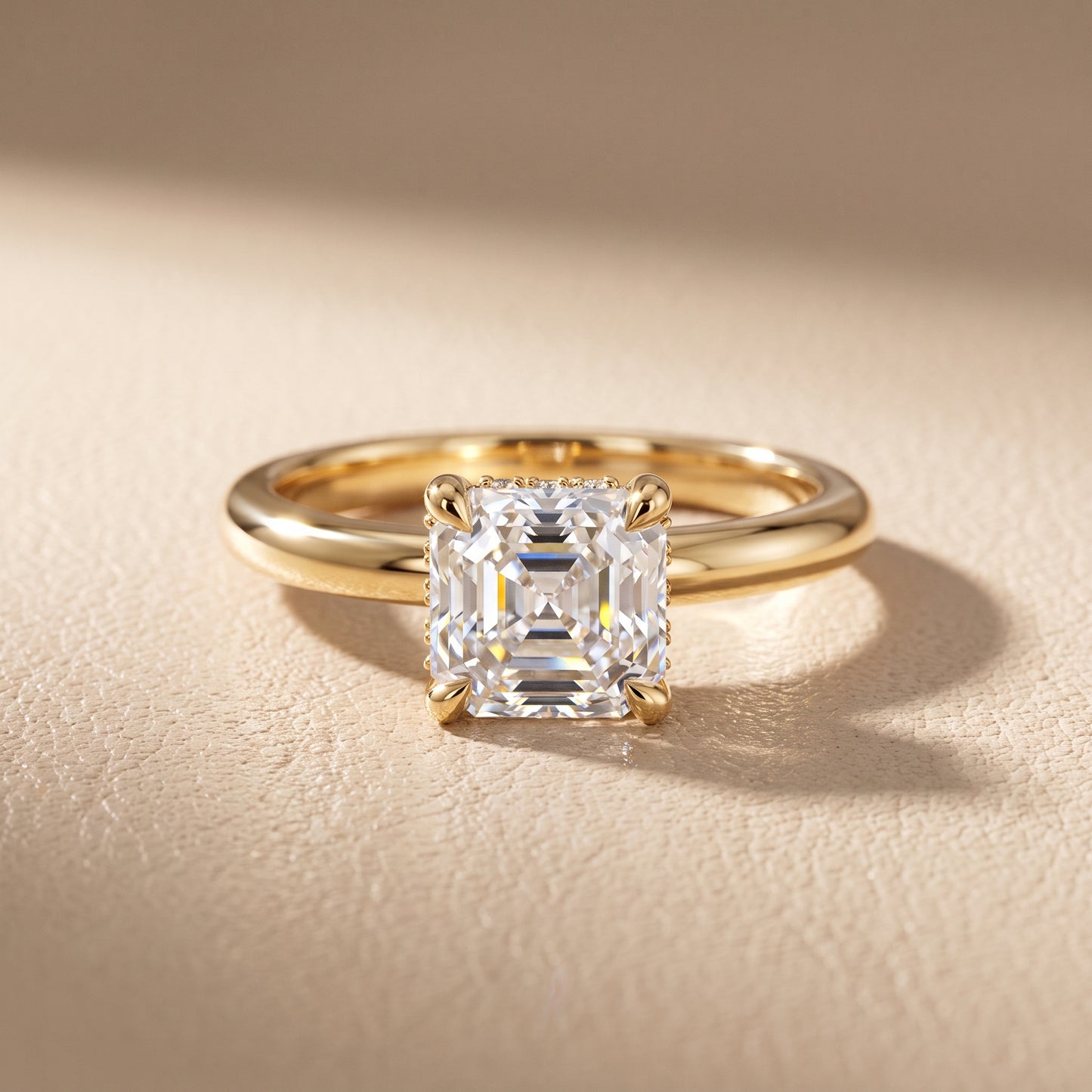 Amaya Hidden Halo Asscher Diamond Ring in Yellow Gold - front.jpg