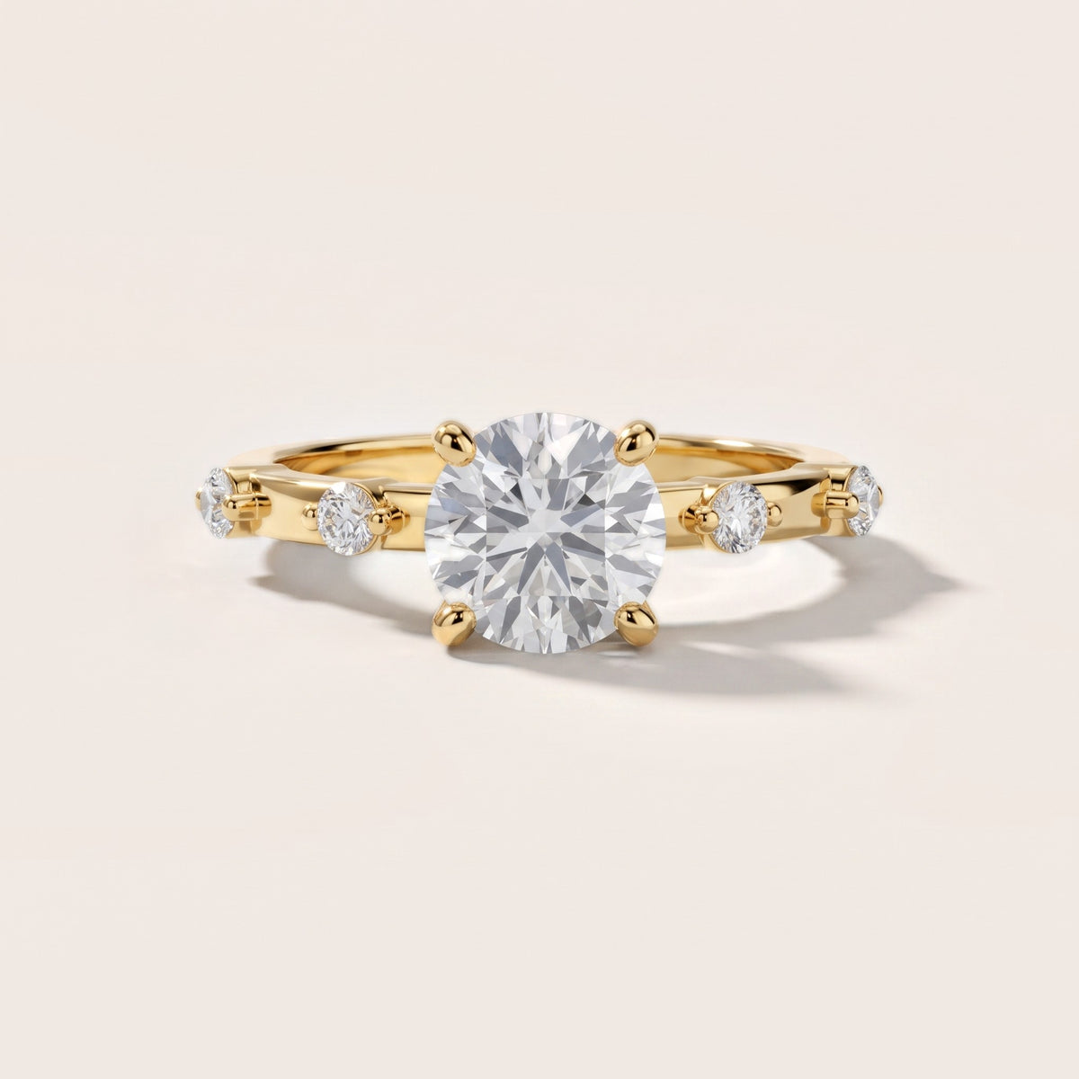 Elena Radiance Solitaire Round Diamond Engagement Ring in Yellow Gold [studio-20261024]