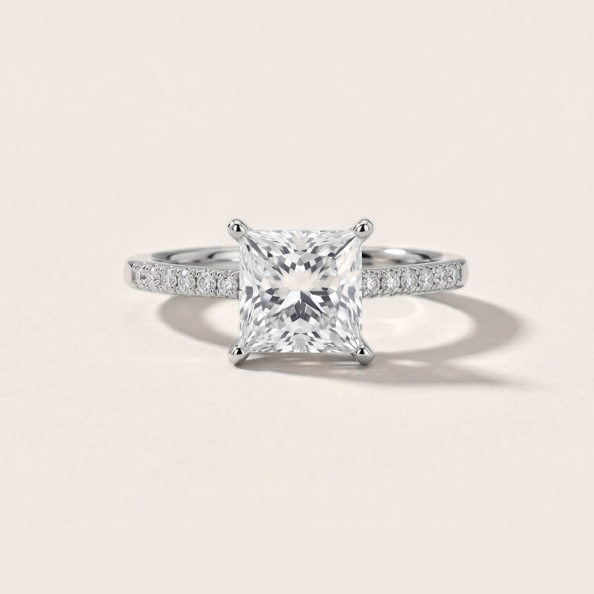 Salem Pavé Princess Diamond Engagement Ring in Silver - front.jpg