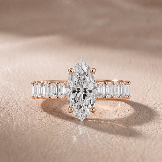 Mallory Shared Prong Marquise Diamond Engagement Ring in Rose Gold - front.jpg
