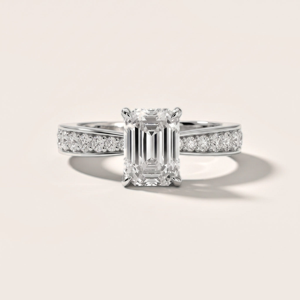 Riley Cathedral Pavé Emerald Diamond Engagement Ring in Platinum - front.jpg