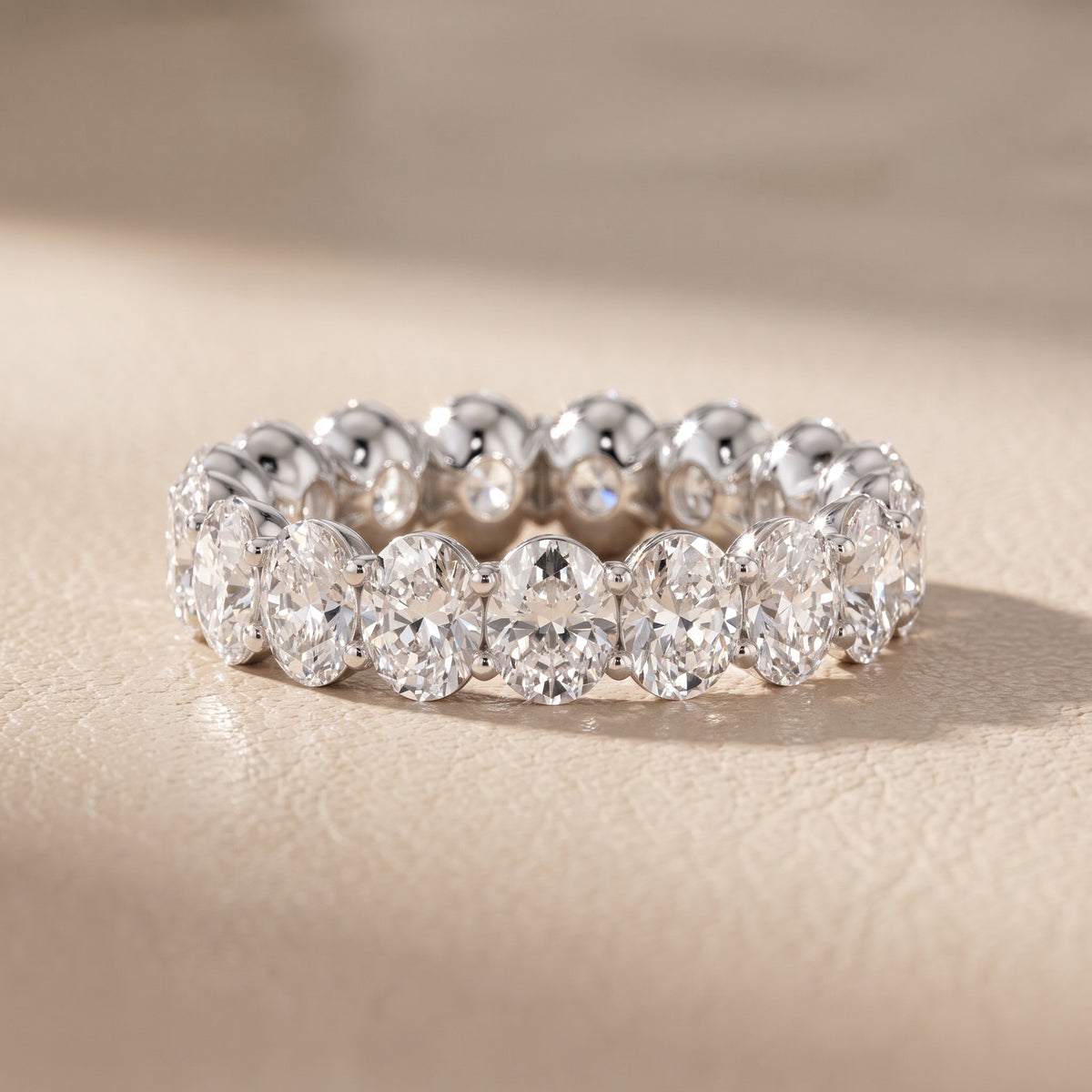 Neha Shared Prong Oval Diamond Eternity Band in White Gold - front.jpg