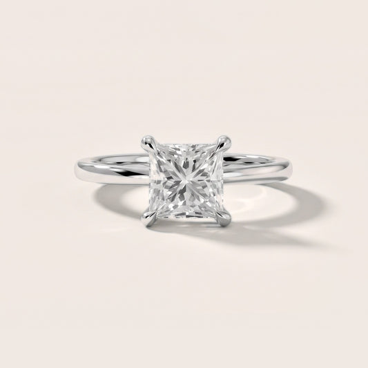 Nella Petite Solitaire Princess Diamond Engagement Ring in Platinum [studio-20261024]