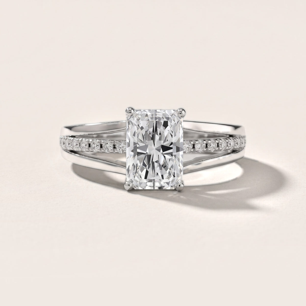 Serena Split Shank Pavé Emerald Diamond Engagement Ring in Silver [studio-20261024]