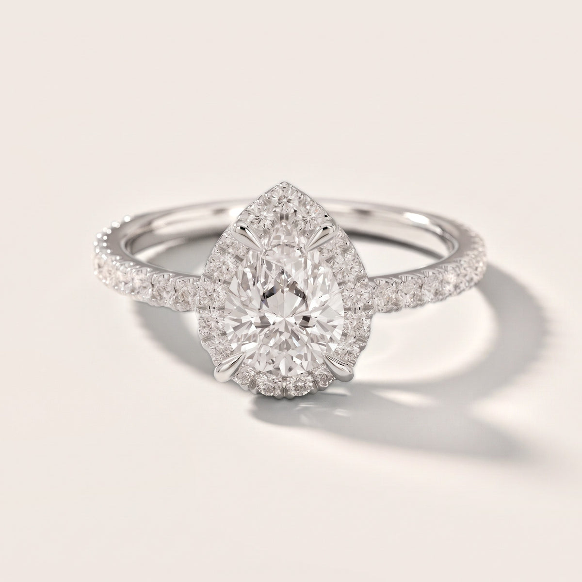 Aurora Halo Pear Diamond Engagement Ring in Platinum [studio-20261024]