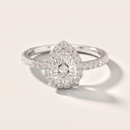 Aurora Halo Pear Diamond Engagement Ring in Platinum [studio-20261024]