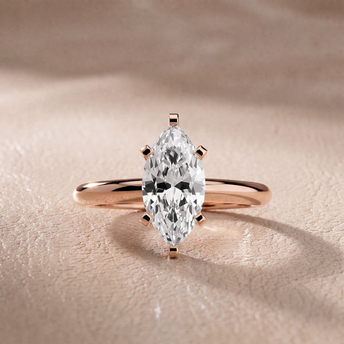 Arabella Six-Prong Solitaire Marquise Diamond Engagement Ring in Rose Gold - front.jpg