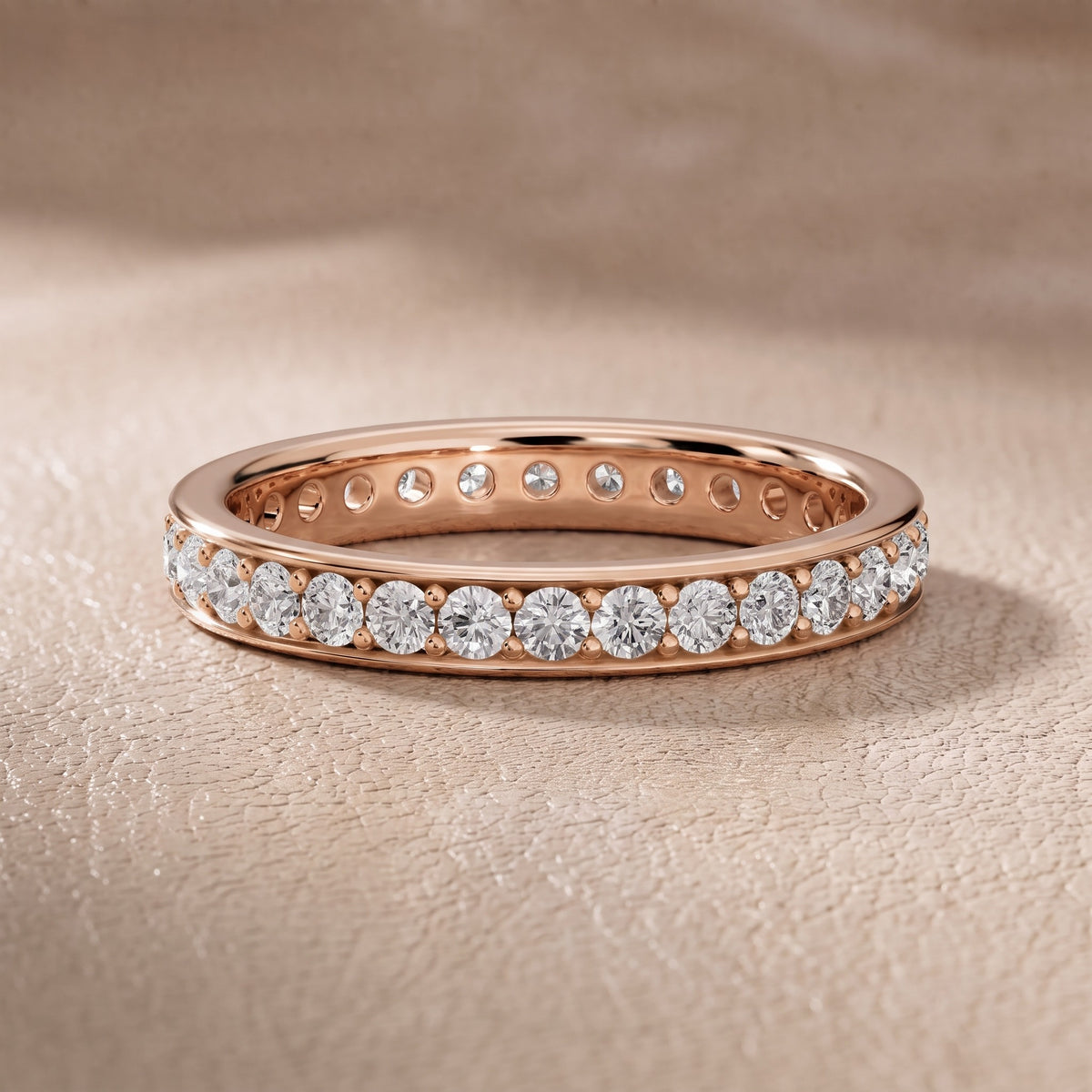 Constance Channel Set Round Diamond Eternity Band in Rose Gold - front.jpg