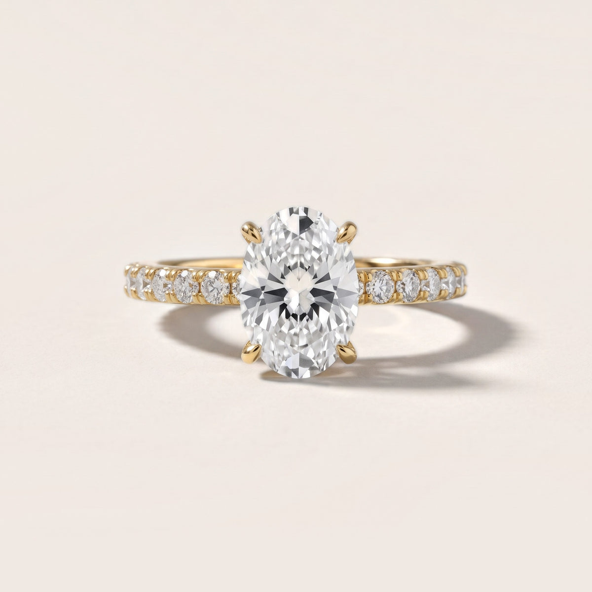 Elara Scalloped Pavé Oval Diamond Engagement Ring in Yellow Gold - front.jpg