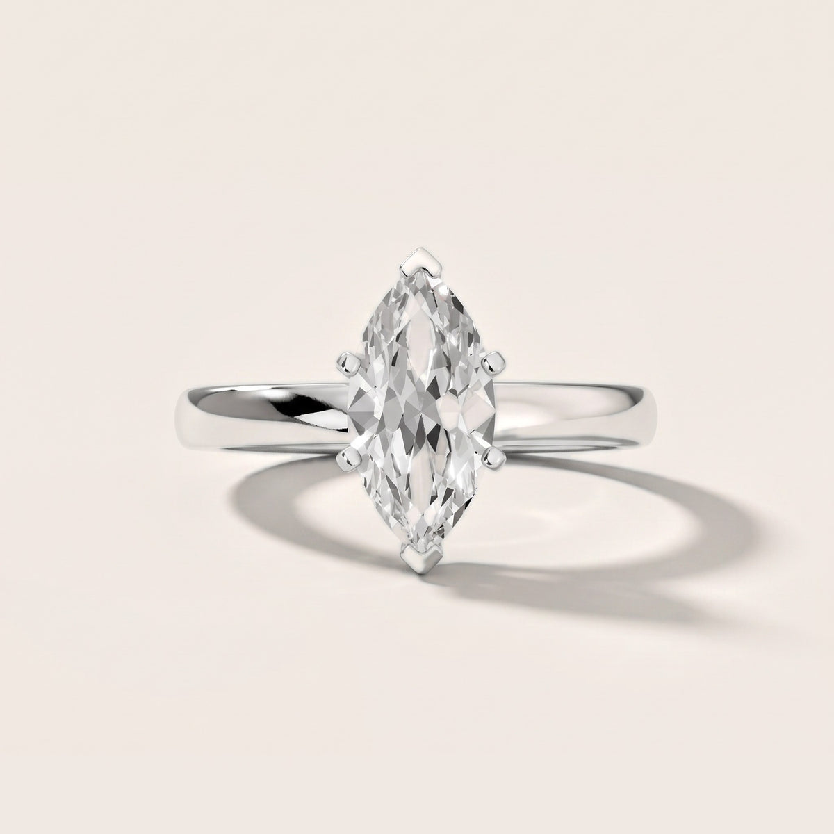 Elspeth Solitaire Marquise Diamond Engagement Ring in Silver - front.jpg