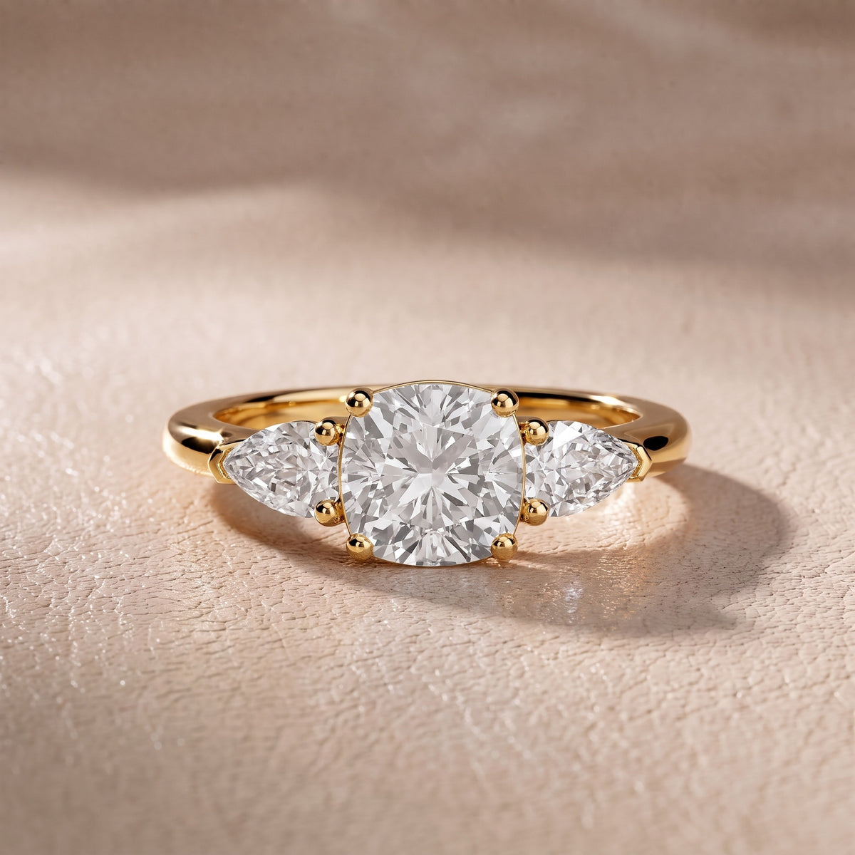 Sophia Three-Stone Cushion Diamond Engagement Ring in Yellow Gold - front.jpg