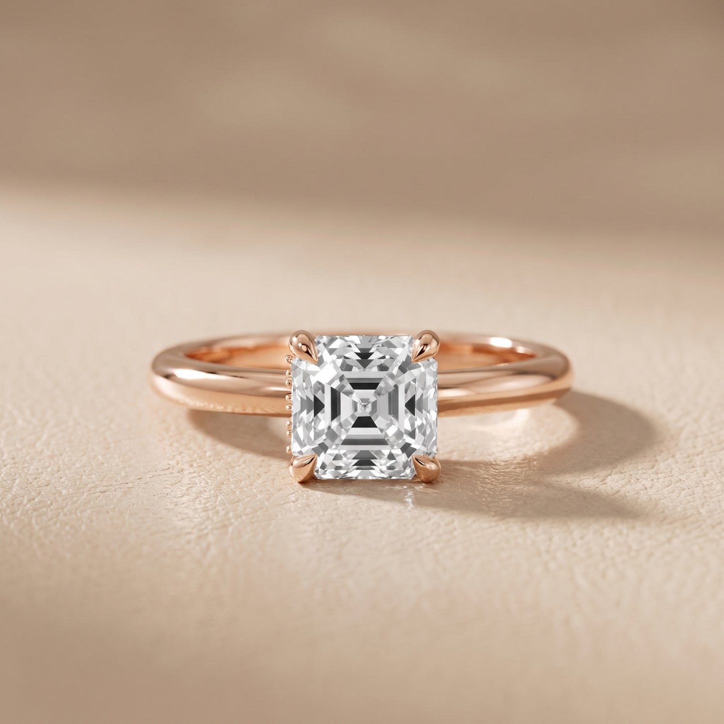 Amaya Hidden Halo Asscher Diamond Ring in Rose Gold - front.jpg