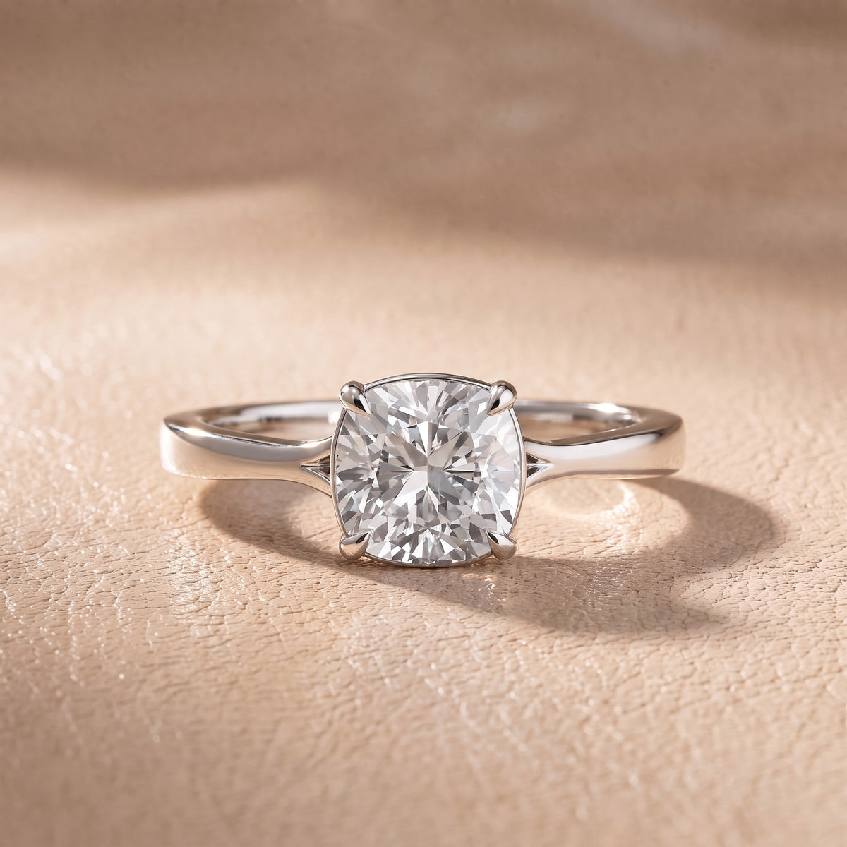 Evangeline Trellis Solitaire Cushion Diamond Engagement Ring in Platinum - front.jpg