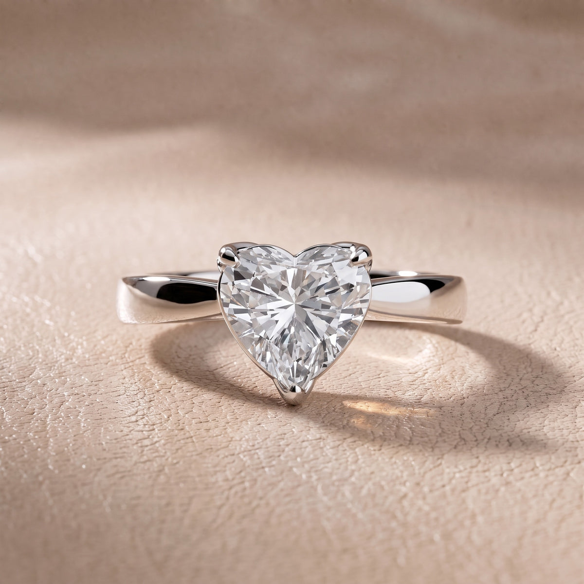 Lucia Solitaire Six-Prong Heart Diamond Engagement Ring in White Gold - front.jpg