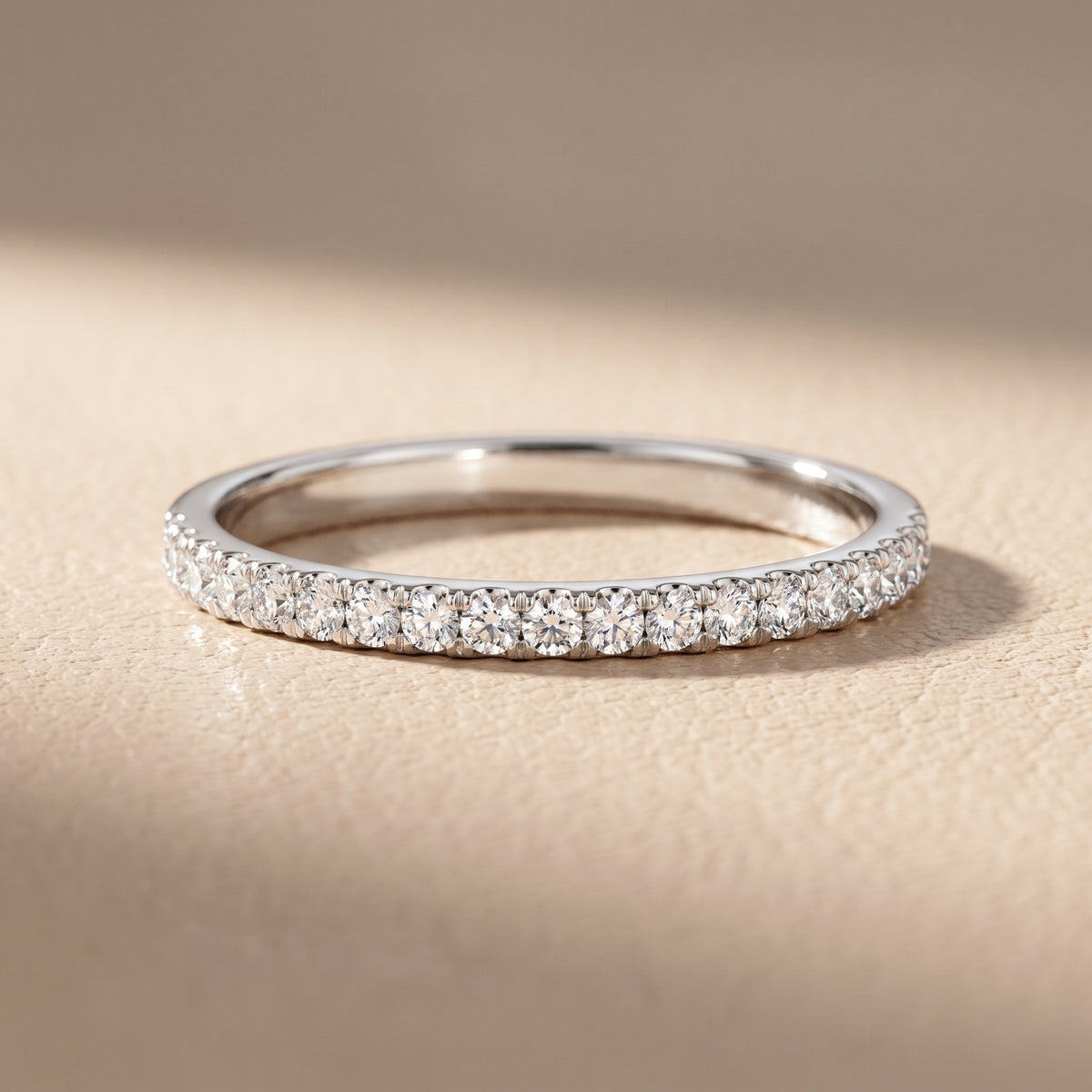Avani French Pavé Round Diamond Half Eternity Band in Silver - front.jpg